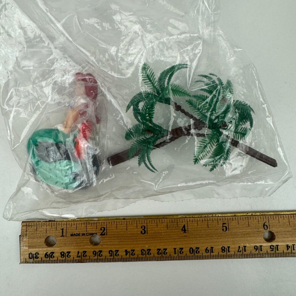 Sealed Vtg 1990s Little Mermaid w Sebastian Applause Cake Topper w‎ 2 Palm Trees